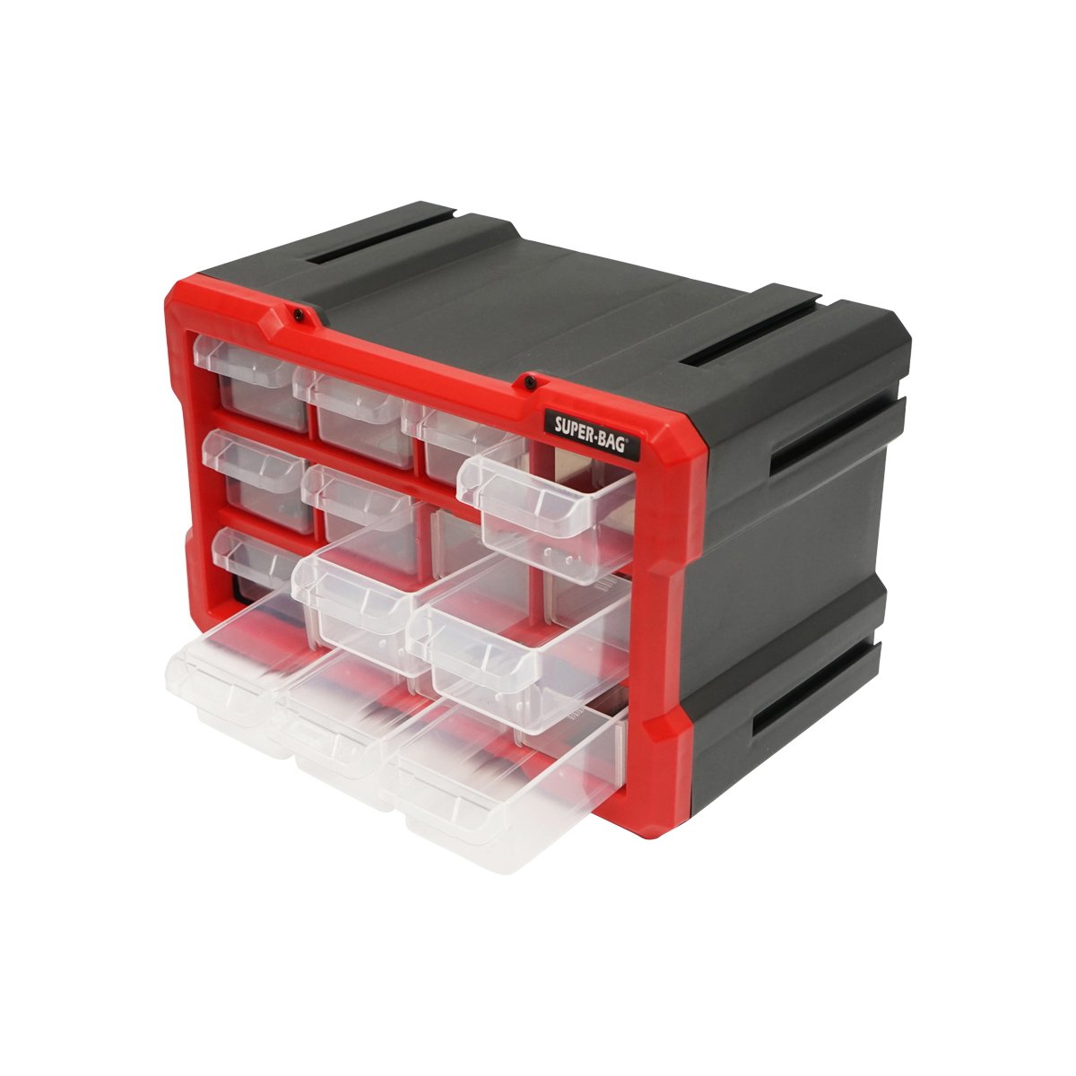 Cutie depozitare portocalie din plastic modulara, 12 sertare 158x266x170mm Breckner Germany